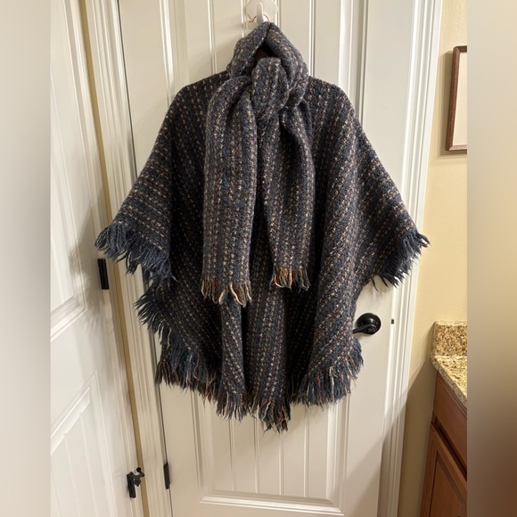 Tapestries Ireland Jackets & Blazers - Tapestries Ireland Ltd Artisan Woven Wool Cape Poncho Cocoon Coat Helena Ruuth